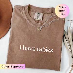 Comfort Colors® I Have Rabies Shirt, Funny Humor Shirt, Sarcasm Shirt, Unhinged Meme Shirt, Weird Dark Humor Shirt, Sarcastic Womens Tshirt