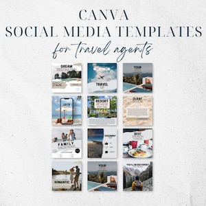 Travel Agent Canva Templates for Social Media | Editable Travel Content for Instagram & Facebook | Travel Marketing Posts for Agents