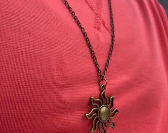 Customized 18&quot; Sun charm necklace in: Gold, Silver, and Bronze, Necklace Chain color customization, Gift for her, Gift for Mothers day, Gift