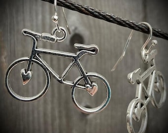 Custom bicycle earrings, Gift for sports fan, Gift for sports enthusiast, Biking jewelry, Jewelry for bicycle riders, Mountain bike gifts.