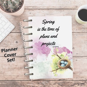 Spring Nest Planner Cover - Embrace Plans and Projects! Transform Your Planner with a new Cover Set, Dashboard, or Bookmark