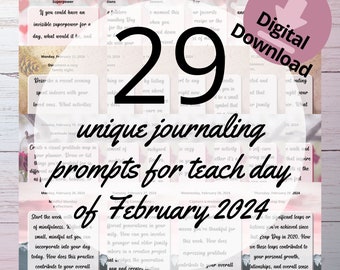 February 2024 Journal Prompts, Gratitude, & Memory Keeping Journaling Prompts for a Year of Creative Expression! (Instant Digital Download)