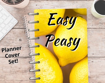 Easy Peasy Lemon Squeezy Personal Planner Cover, Dashboard, or Bookmark, Customizable for Gifting