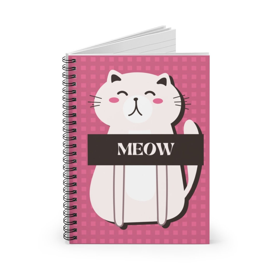Cat's Meow Notebook / Ruled Line Spiral Notebook / Spiral Etsy