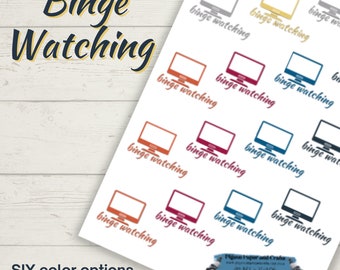 Binge Watch Tracker Stickers: Fun & Functional Planner Accessories - A Must-Have for TV Addicts!