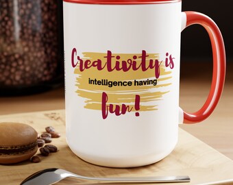 Daily Inspiration in a Mug, Two-Tone Ceramic Coffee Cup for Creative People,  15oz capacity