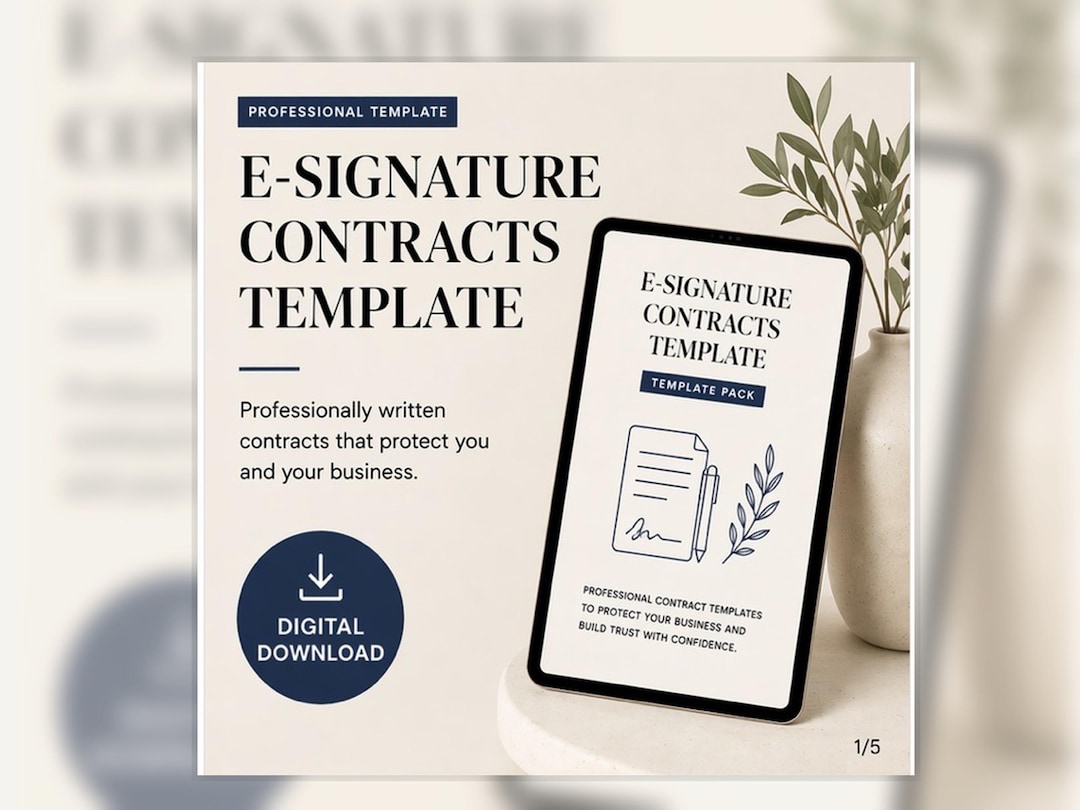 E-signature Contract Template | Editable Agreement | Digital Contract ...