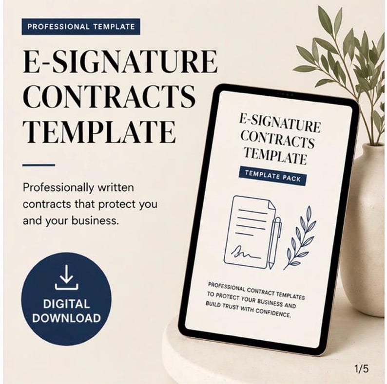 E-signature Contract Template | Editable Agreement | Digital Contract ...
