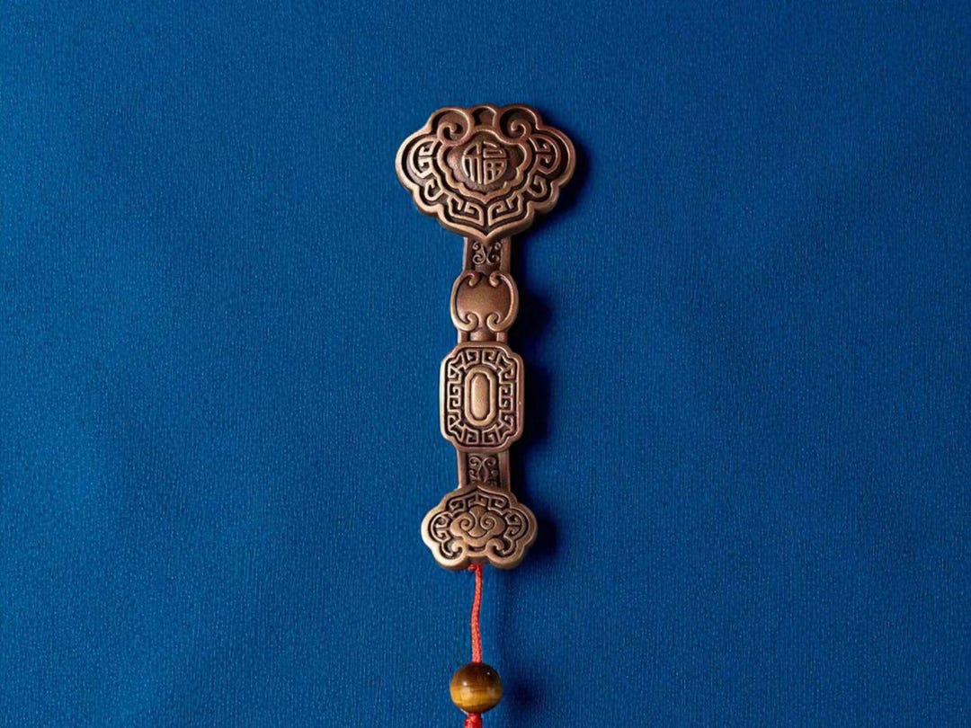 Handcrafted Bronze Ruyi Amulet: Taoist Good Luck Charm-customizable ...