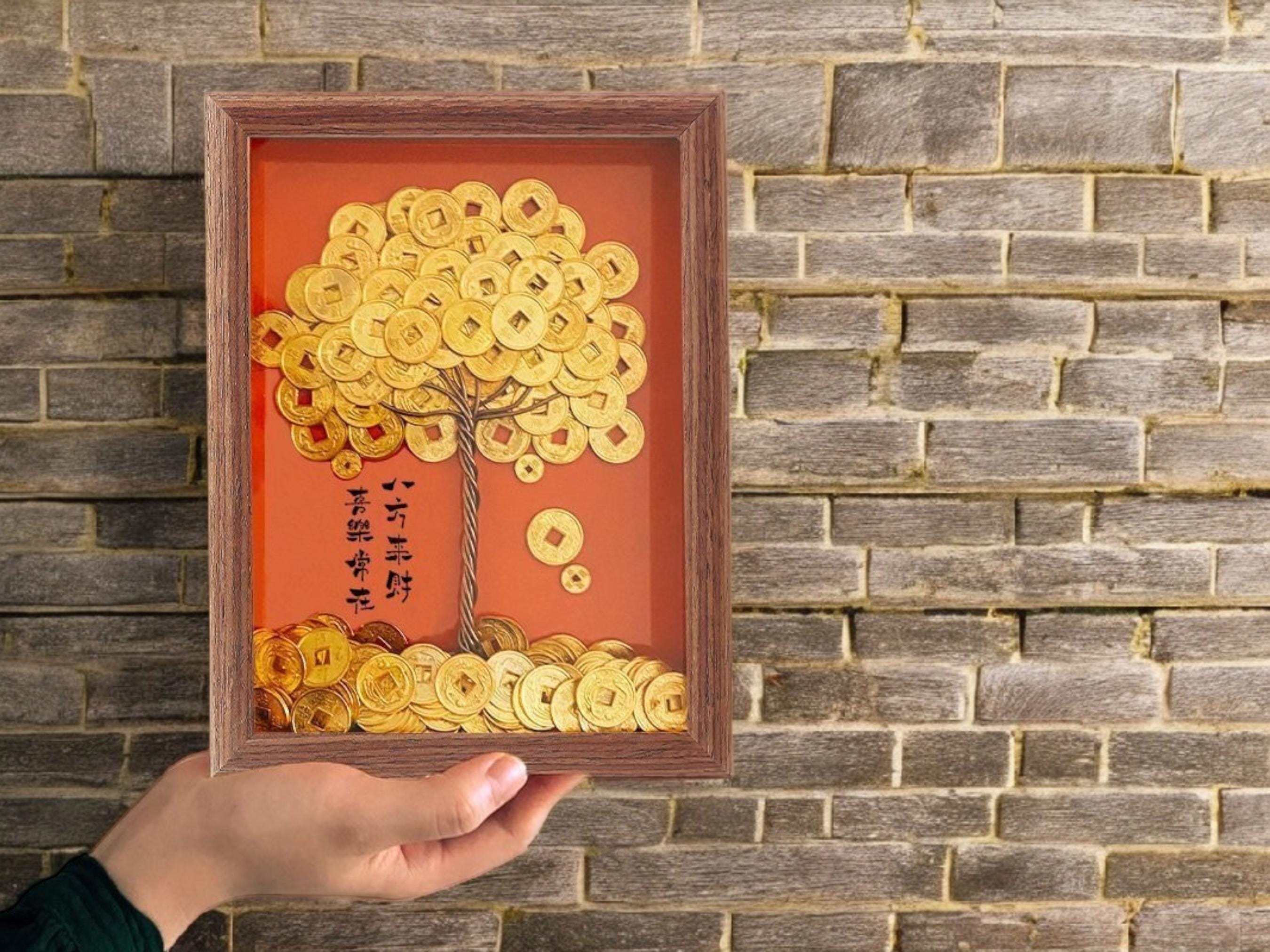 Chinese Money Tree Frame – Feng Shui Wealth Art, Prosperity Gift