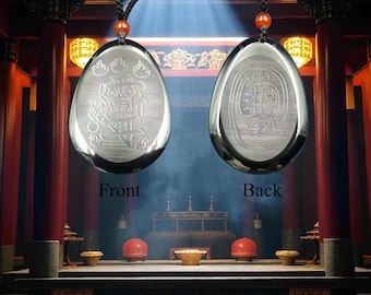 Taoist Meteorite Amulet Pendant: Hand-Carved Heavenly Iron Talisman-Customizable Consecration Service