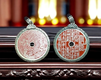 Zhenwu Emperor Copper Amulet Necklace: Taoist Talisman for Blessing Protection-Customizable Consecration Service