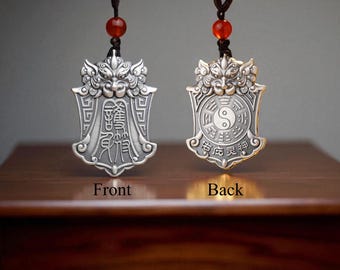 Handcrafted Silver Taotie Pendant: Taoist Protection Amulet-Customizable Consecration Service