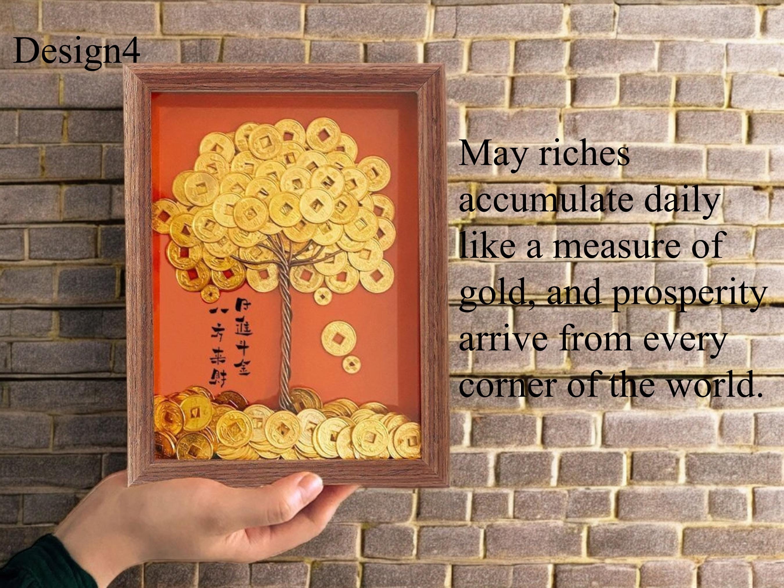 Chinese Money Tree Frame – Feng Shui Wealth Art, Prosperity Gift