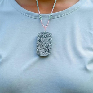 Blessed Taoist Jade Amulet by Master Qiao for Protection & Luck | Unique Feng Shui Gift for Peace and Harmony-Drive away Evils Demons Ghosts