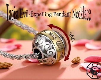 Taoist Nine Words Mantra Pendant: 925 Silver Spiritual Protection Necklace-Customizable Consecration Service