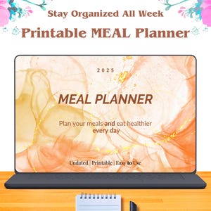 Afdrukbare maaltijdplanner | Weekmenu en boodschappenlijst | A4 en US Letter | Direct downloaden