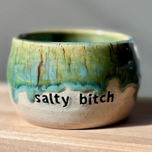Salty B*tch salt pot / salt cellar / frog ~ hand made pottery
