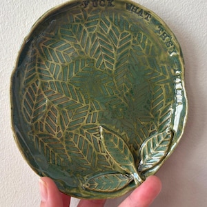 SECONDS SALE!! F*ck What They Think * Handmade SWEARY Pottery Jewelry / Trinket Dish