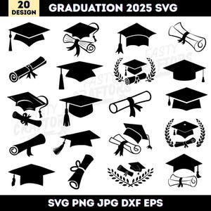 Graduation Cap Svg, 2025 Graduation Svg, Graduation Topper Svg, Senior 2025 Svg, Class Of 2025 Svg, Graduate 2025, Instant Download