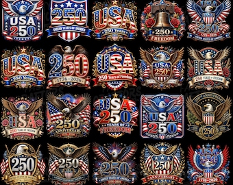 Amerika 250e verjaardag png-bundel, 1776-2026 VS ontwerpen, 4 juli png, Amerika's verjaardag, We The People png, patriottische png-bundel