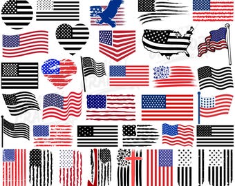 Verontruste Amerikaanse vlag Svg-bundel, Amerikaanse vlag Svg, Independence Day Svg, Fourth Of July Celebration, Cricut Cut-bestanden, Amerikaanse vlag Png