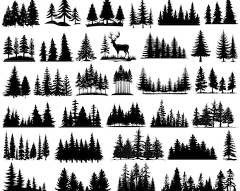 55 Bergwald SVG Bundle, Waldbaum Svg, Wald Baum Png, Palme Svg, Landschaft Svg, Baumlinie Svpng, Cricut, sofortiger Download