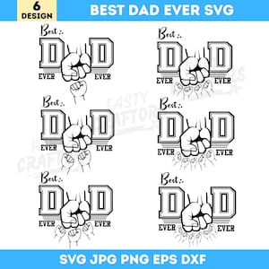 1-6 Personalized Best Dad Ever Svg Png, Happy Father's Day Svg, Fist Bump Set Svg, Dad Hand Fist Bump Svg, Silhouette, Digital Download
