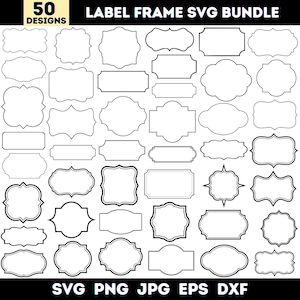 Classic Frames Svg Bundle, Labels Svg Png, Label Borders Svg, Decorative Frames, Label Frames Clipart, Cricut, Instant Download, Banners Svg