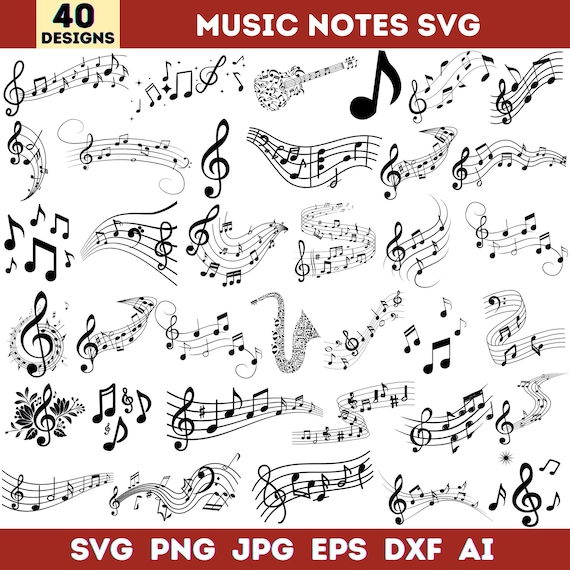 Music Notes Svg Bundle, Musical Notes Clipart, Music Notes Svg, Musical Notes Svg, Musical Notes Png, Cricut Cut Files, Instant Download