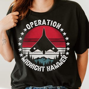 Patriotic Stealth Bomber Design, USA Flag Military Shirt, Air Force Veteran Gift, USA Independence Day, Operation Midnight Hammer PNG