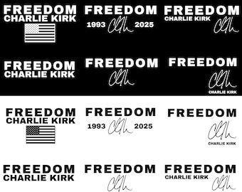 Freedom Shirt Design With Signatures Svg Png Bundle,Charlie Kirk Freedom,America Patriotic Shirt,Charlie Kirk Signature Png,Digital Download