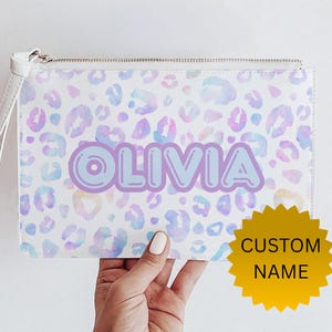 Personalisierte Make-Up- Tasche, Make- Up- Beutel mit Name, Geschenk für Stylistin, individueller Kulturbeutel, Tasche mit Name