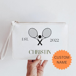 Personalized Tennis Bag, Personalized Tennis Make Up Bag, Custom Tennis Toiletry Bag, Tennis Gift Ideas, Tennis Wristlet, Tennis Team Gift