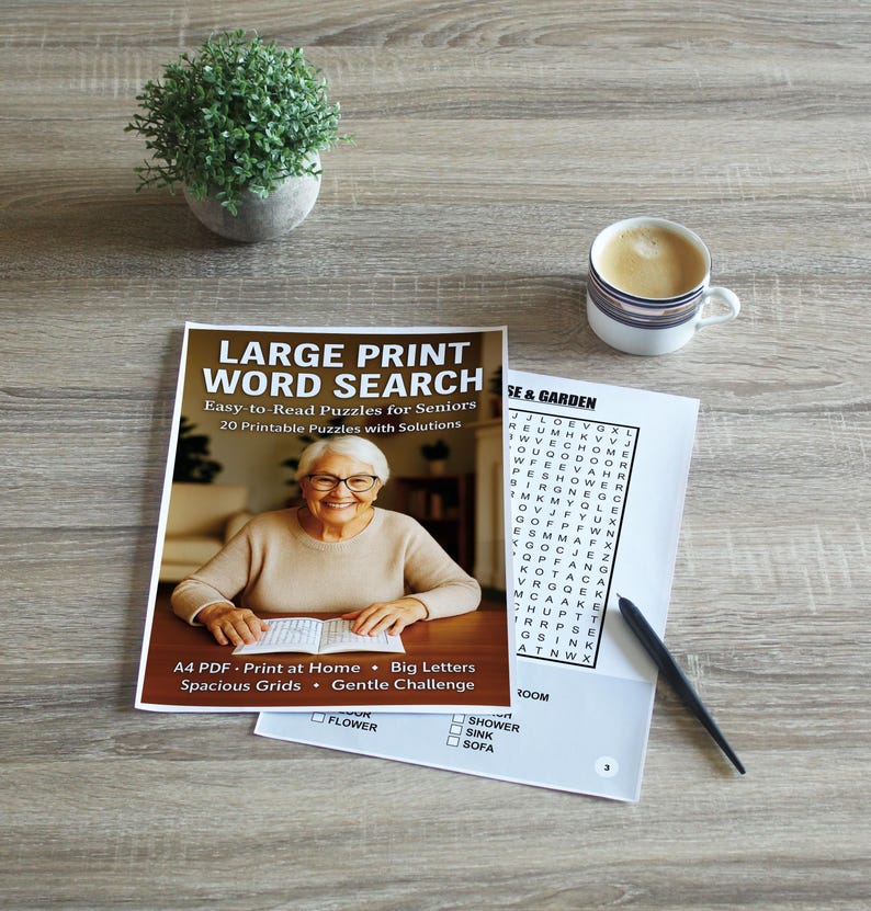 Large Print Word Search for Seniors | Easy-to-read Printable Puzzles ...