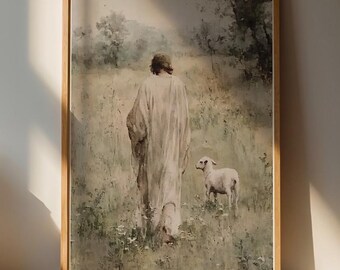 Serene Wall Art Print - Pastoral Home Decor with a Gentle Figural Scene
