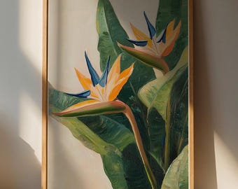 Vibrant Bird of Paradise Wall Art Print – Tropical Home Decor for Living Room & Office