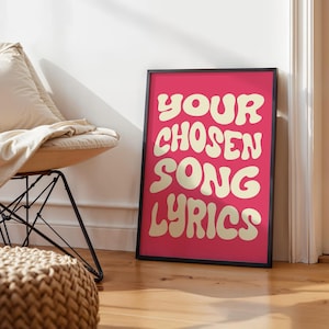 Lyrics Print Matte Posters, Personalized Wall Art Decor, Custom Song Lyrics Poster, Elegant Matte Cardstock Print, Colorful Song Lyric Art,