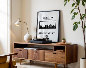 Lámina de música house de Chicago, póster de música electrónica, decoración estética para el hogar.