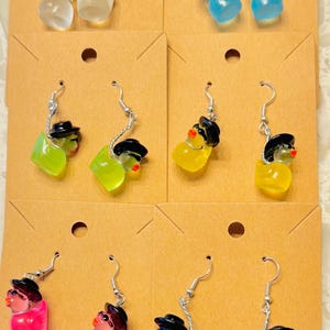 Fun Duck Earrings, Glow in the Dark, Jeep Duck, Cruise Ducks, Hanging Earring, Birthday Gift, Kid Earrings, Summer Jewelry, Duck Accessories