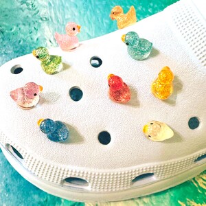 Sparkle Duck Shoe Charms, Fun Shoe Accessories, Glow in the Dark Jibbitzs, Shoe Jewlery, Cute Gifts, Children Gifts, Birthday Gift, Ducks