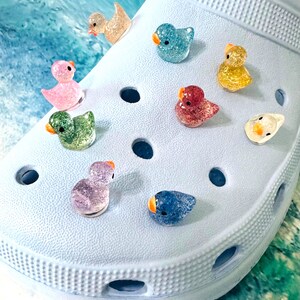 Sparkle Duck Shoe Charms, Fun Shoe Accessories, Glow in the Dark Jibbitzs, Shoe Jewlery, Cute Gifts, Children Gifts, Birthday Gift, Ducks