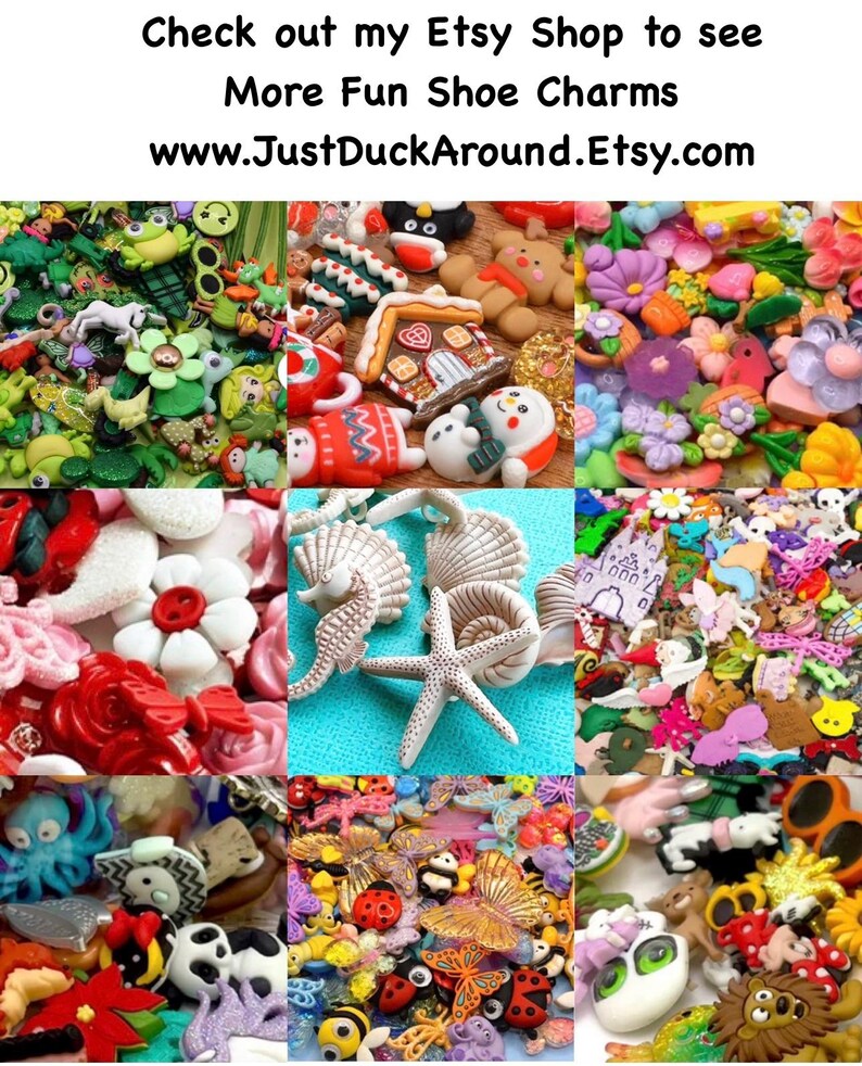 Glow-in-Dark Glitter Mini Duck Shoe Charms, Glitter Shoe Accessories, Cruise Duck Bag Charms, (Set of 9) image 6