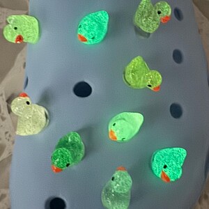 Sparkle Duck Shoe Charms, Fun Shoe Accessories, Glow in the Dark Jibbitzs, Shoe Jewlery, Cute Gifts, Children Gifts, Birthday Gift, Ducks