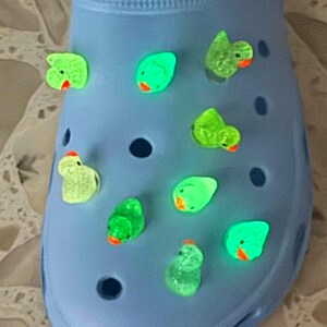 Sparkle Duck Shoe Charms, Fun Shoe Accessories, Glow in the Dark Jibbitzs, Shoe Jewlery, Cute Gifts, Children Gifts, Birthday Gift, Ducks