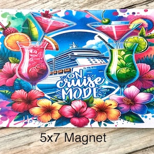 Cruise Magnets, On Cruise Mode, Cruise Decor, Cruise Gift, Kitchen Magnet, Vacation Gifts, Travel Gifts, Vacation Magnet, Beach Magnet, Gift