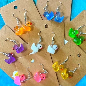 Glow in Dark Duck Earrings, Handmade Jewelry, Duck Earrings, Summer Jewelry, Children Gifts, Cruise Ducks, Jeep Ducks, Cruise Gift, Ducks