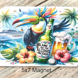 Fun Cruise Magnets, Alcohol Package, Cruise Door Decor, Cruise Gift, Kitchen Magnet, Travel Gifts, Beach Vacation, Thoughtful Gifts, Magnet