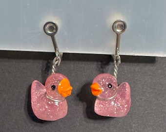 Glitzernde Enten-Clip-Ohrringe, im Dunkeln leuchtende Enten, Kreuzfahrt-Ohrringe, Kinderohrringe, Geschenkideen für Kinder