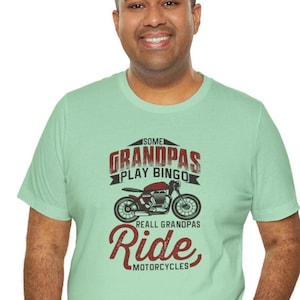 Some Grandpas Play Bingo, Real Grandpas Ride Motorcycles Shirt, Funny Biker Grandpa Tee,Vintage Motorcycle Gift for Dad, Father&#39;s Day TShirt